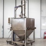 Mobile lifting column for vacuum conveyor + BIN