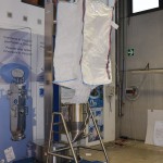 Lifting column for empty big bag