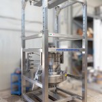 Big-Bag emptying structure with integrated C.I.P. system