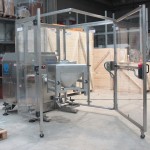 Mobile Bin Blender with fork fixing system