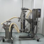 Mobile Column for Vacuum Conveyor connected to a Vibrating Sieve