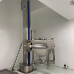 Bin Blender Column with Pharma Bin (IBC) attached