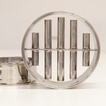 Close-Up View of a Stainless Steel Magnetic Separator with Cylindrical Bars in a Circular Frame