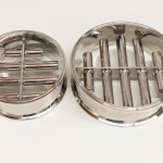 Top View of Two Stainless Steel Magnetic Separators with Cylindrical Bars in Circular Frames