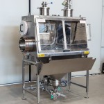 Bag Emptying Station with with hinged door and bag support mesh shelf
