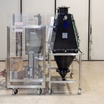 Coated Drum Emptying Glove Box System for Corrosive Powders (with the drum connected)