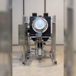 Coated Drum Emptying Glove Box System for Corrosive Powders (back view)