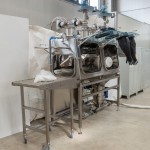 Dual Chamber Glove Box for Bags with Hinged Doors Open